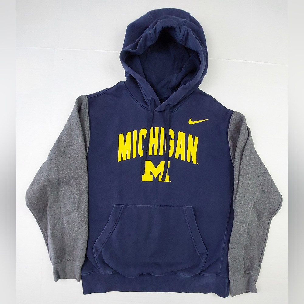 Michigan Wolverines Nike Hoodie Adult Small Blue Gray Kangaroo Pocket DB9439-419